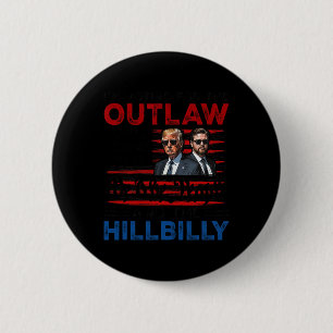 Ik stem voor de Outlaw en de Hillbilly Trump Ronde Button 5,7 Cm