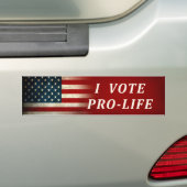 Ik stem voor de ProLife Patriottische Amerikaanse Bumpersticker (Op auto)