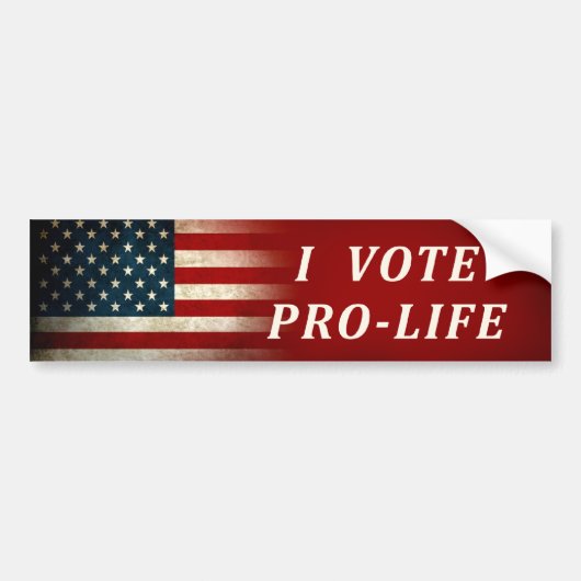 Ik stem voor de ProLife Patriottische Amerikaanse Bumpersticker (Voorkant)