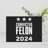 Ik stem voor de veroordeelde misdadiger Pro Trump Kaart (Staand voorkant)