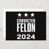 Ik stem voor de veroordeelde misdadiger Pro Trump Kaart (Voorkant / Achterkant)