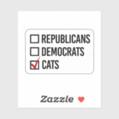 Ik stem voor katten sticker (Vel)