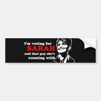 Ik stem voor Sarah bumpersticker