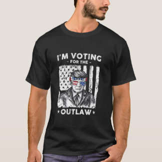 Ik stem voor The Outlaw Trump American Flag Sung T-shirt