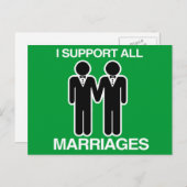 IK STEUN ALLE MARRIAGES GELIJK - BRIEFKAART (Voorkant / Achterkant)