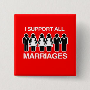 IK STEUN ALLE MARRIAGES GELIJK -.png Vierkante Button 5,1 Cm