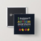 Ik steun Autisme Awareness Puzzles Button (Voorkant /achterkant)