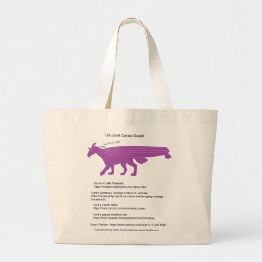 Ik steun Cera's Goal Canvas tas (Voorkant)