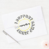 Ik steun CJ Circle White Ronde Sticker (Envelop)