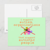 Ik steun de Briefkaarten van Autisme Organisaties (Voorkant / Achterkant)