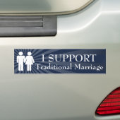 Ik steun de Bumpersticker van het traditionele huw (Op auto)