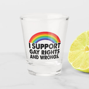 Ik steun de rechten en ongelijkheden van homo's shot glas