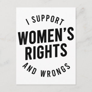 Ik steun de rechten EN ONRECHTEN van vrouwen Informatiekaartje