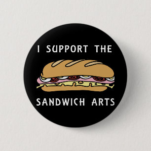 Ik steun de sandwichkunsten ronde button 5,7 cm