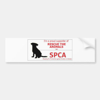"Ik steun de SPCA..." Bumpersticker