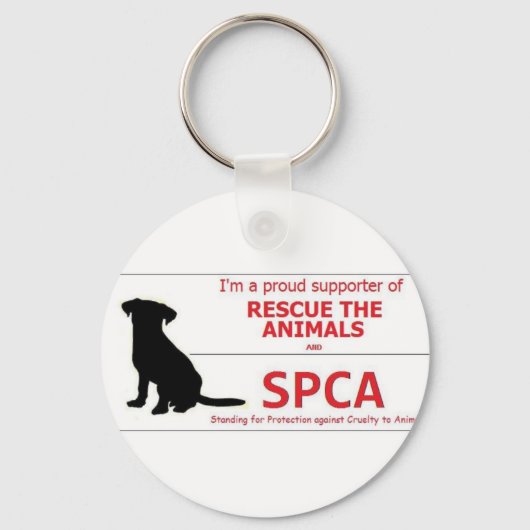 "Ik steun de SPCA..." Sleutelhanger (Voorkant)