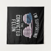 Ik steun de veroordeelde misdadiger Pro Trump 2024 Wandkleed (Voorkant (horizontaal))