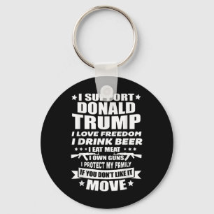 Ik steun Donald Trump I Love Freedom I Drink Beer Sleutelhanger
