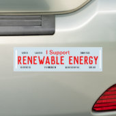 Ik steun hernieuwbare energie bumpersticker (Op auto)
