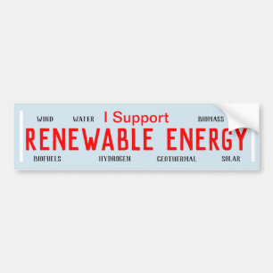 Ik steun hernieuwbare energie bumpersticker