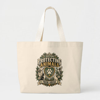 Ik steun het beschermen van dieren tegen mishandel grote tote bag