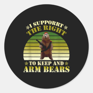 Ik steun het recht om beren kleding te dragen ronde sticker