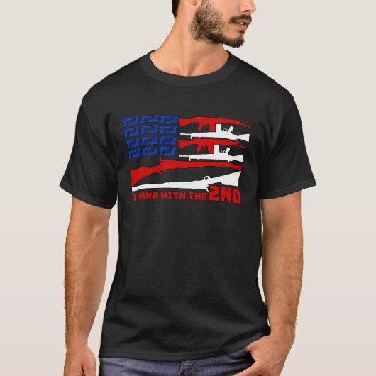 Ik steun het tweede amendement van het Amerikaanse T-shirt (Voorkant)