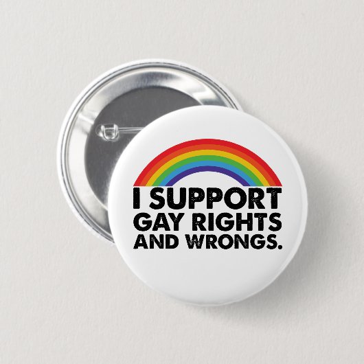 Ik steun homorechten en homoseksuelen ronde button 5,7 cm (Voorkant /achterkant)
