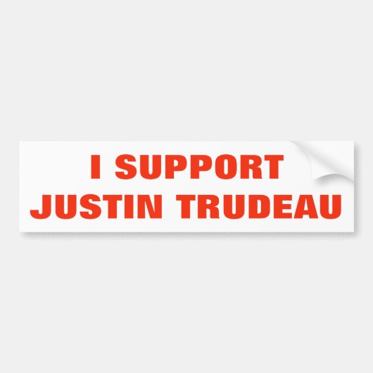 Ik steun Justin Trudeau Support Canada Unique Bumpersticker (Voorkant)