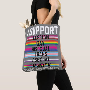 Ik steun lesbische homoseksuele biseksuele trans-a draagtas