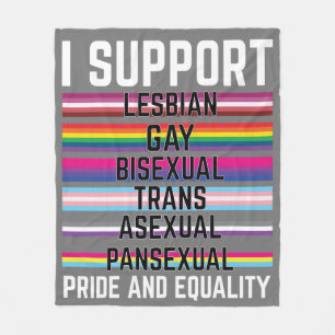 Ik steun lesbische homoseksuele biseksuele trans-a fleece deken