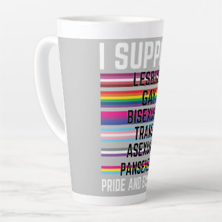 Ik steun lesbische homoseksuele biseksuele trans-a latte mok