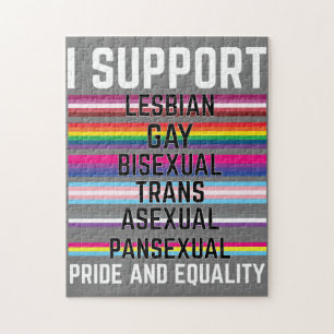 Ik steun lesbische homoseksuele biseksuele trans-a legpuzzel