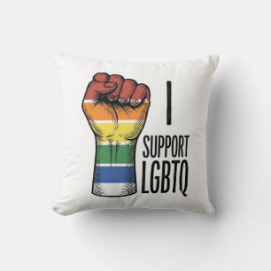 Ik steun LGBTQ Vintage Pride Fist Shirt Design_1 Kussen