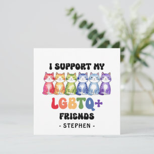 Ik steun mijn LGBTQ-vrienden - Rainbow Cat Pride