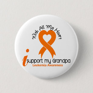 Ik steun mijn opa leukemie ronde button 5,7 cm