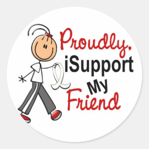 Ik steun Mijn vriend SFT (botkanker/longkanker) Ronde Sticker