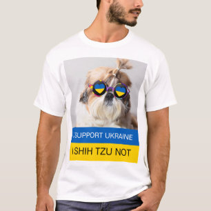 Ik steun Oekraïne I Shih Tzu Not Heart vlag T-shirt