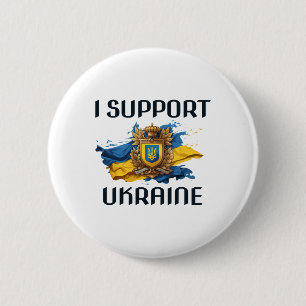 Ik Steun Oekraïne Staat Voor Oekraïense Russische Ronde Button 5,7 Cm