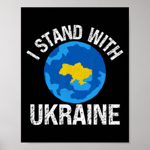 Ik Steun Oekraïne Wereldkaart Steun Steun Ukr Poster