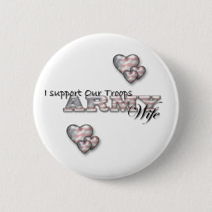 Ik steun onze troepen/legerkrachtpatser ronde button 5,7 cm