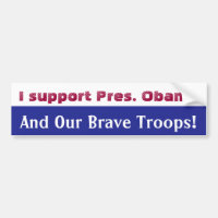 Ik steun Pres. Obama bumpersticker