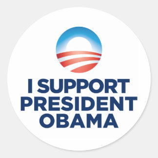 Ik steun President Obama Ronde Sticker