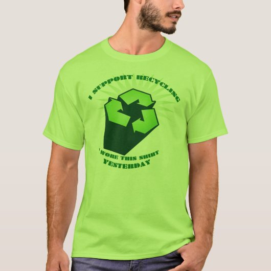 Ik steun recycling t-shirt (Voorkant)