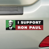 Ik steun Ron Paul - Groen Bumpersticker (Op auto)