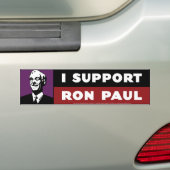 Ik steun Ron Paul - Paars Bumpersticker (Op auto)