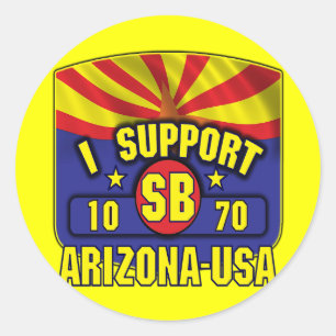 Ik steun SB1070 - Arizona Nederland Ronde Sticker