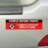 Ik steun universele gezondheidszorg bumpersticker (Op auto)