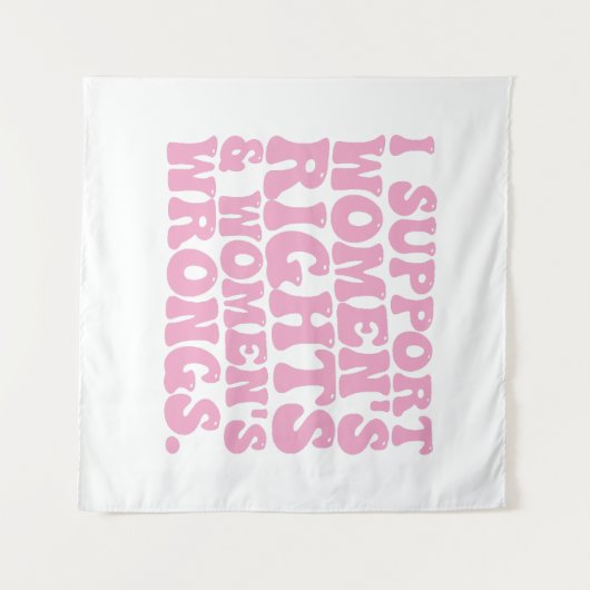 Ik steun Women Rights and Wrongs Groovy Feminist Wandkleed (Voorkant (horizontaal))