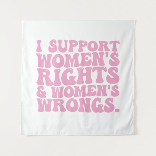 Ik steun Women Rights and Wrongs Groovy Feminist Wandkleed (Voorkant)